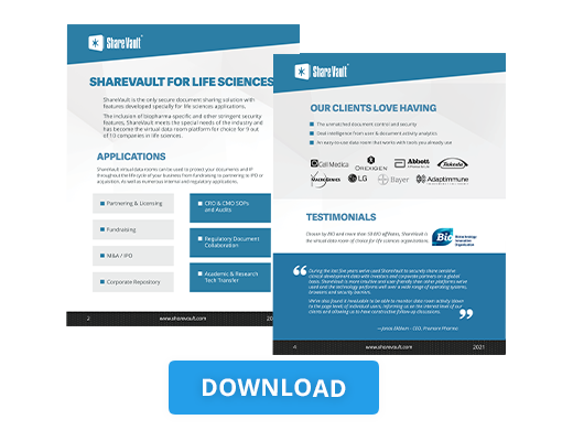 ShareVault for Life Sciences Brochure