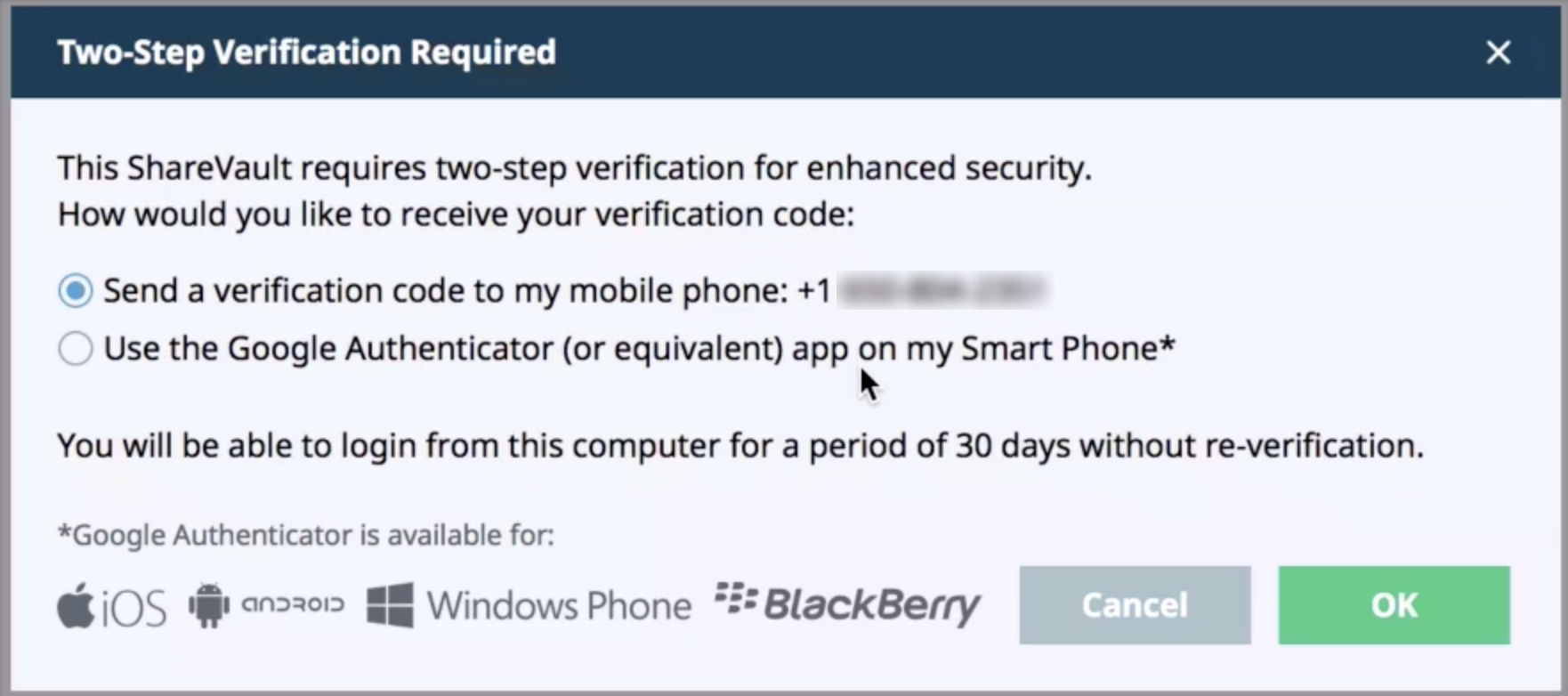 Require Users to Authenticate with a Code
